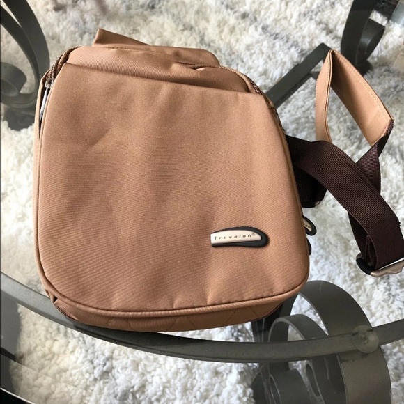 Travelon Bags Travelon Tan Messenger Crossbodyshoulder Bag Poshmark